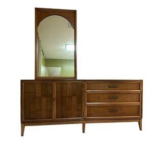 Mid Century Kroehler Brutalist Patchwork Dresser NO MIRROR